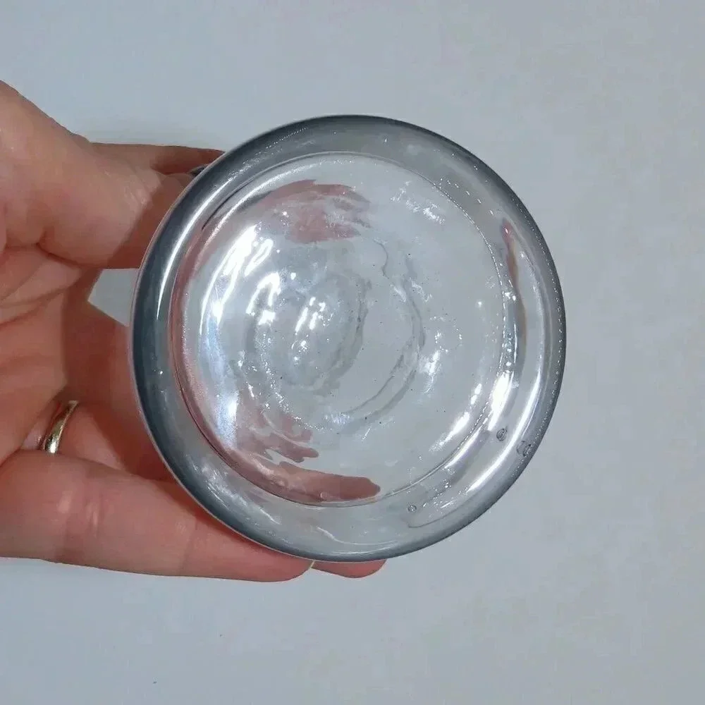 MCM Contemporary Clear Glass Vase With Single Glass Swirl 9 3/4